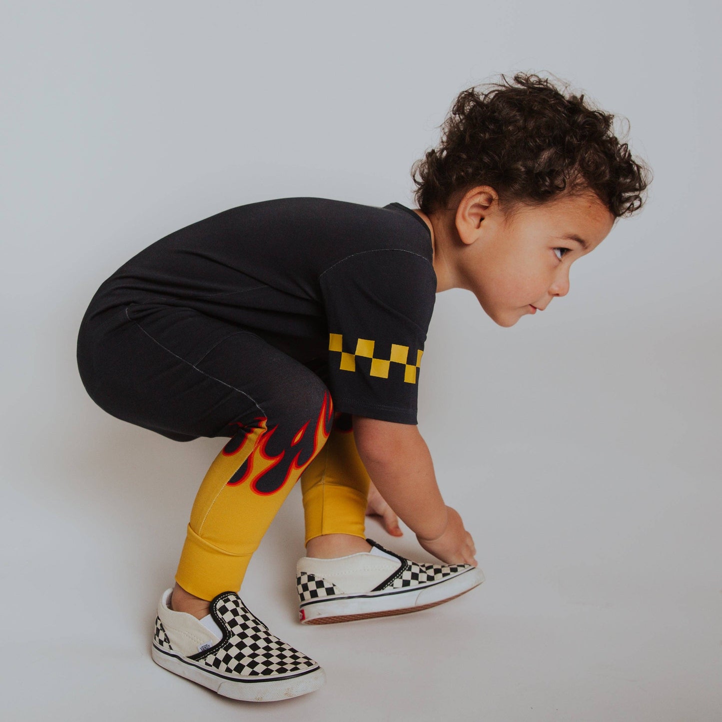 Retro Short Sleeve Hip Pocket Rag Romper - Hotwheels™